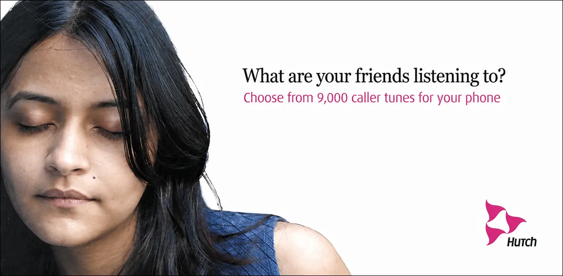 Hutch caller tunes print advertisement by Nabina Ghosh asking what your friends are listening to