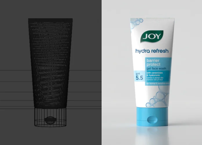 From mesh, to rendered realistic 3D product visuals.