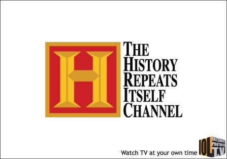 IPTV print ad 4 — 'Watch TV at your own time', creative hook using familiar TV channel logos