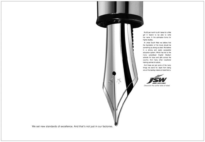 JSW Steel — 'Discover the softer side of steel' series, ad 3
